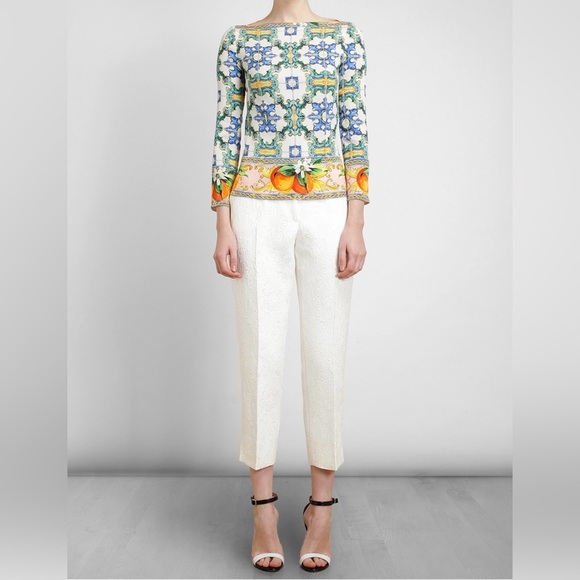Dolce & Gabbana RARE Silk Majolica print top Sz 38/XS pristine cond price firm! - Picture 1 of 8
